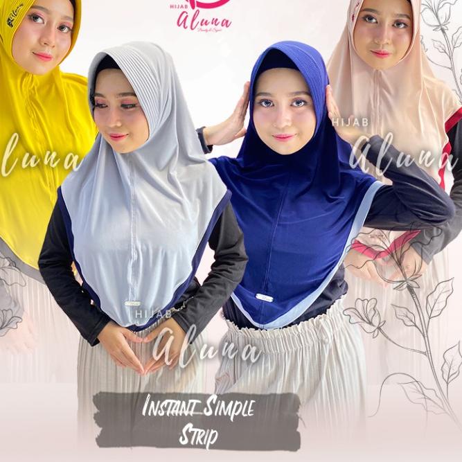 Promo  Simple Strip Hijab Aluna Official