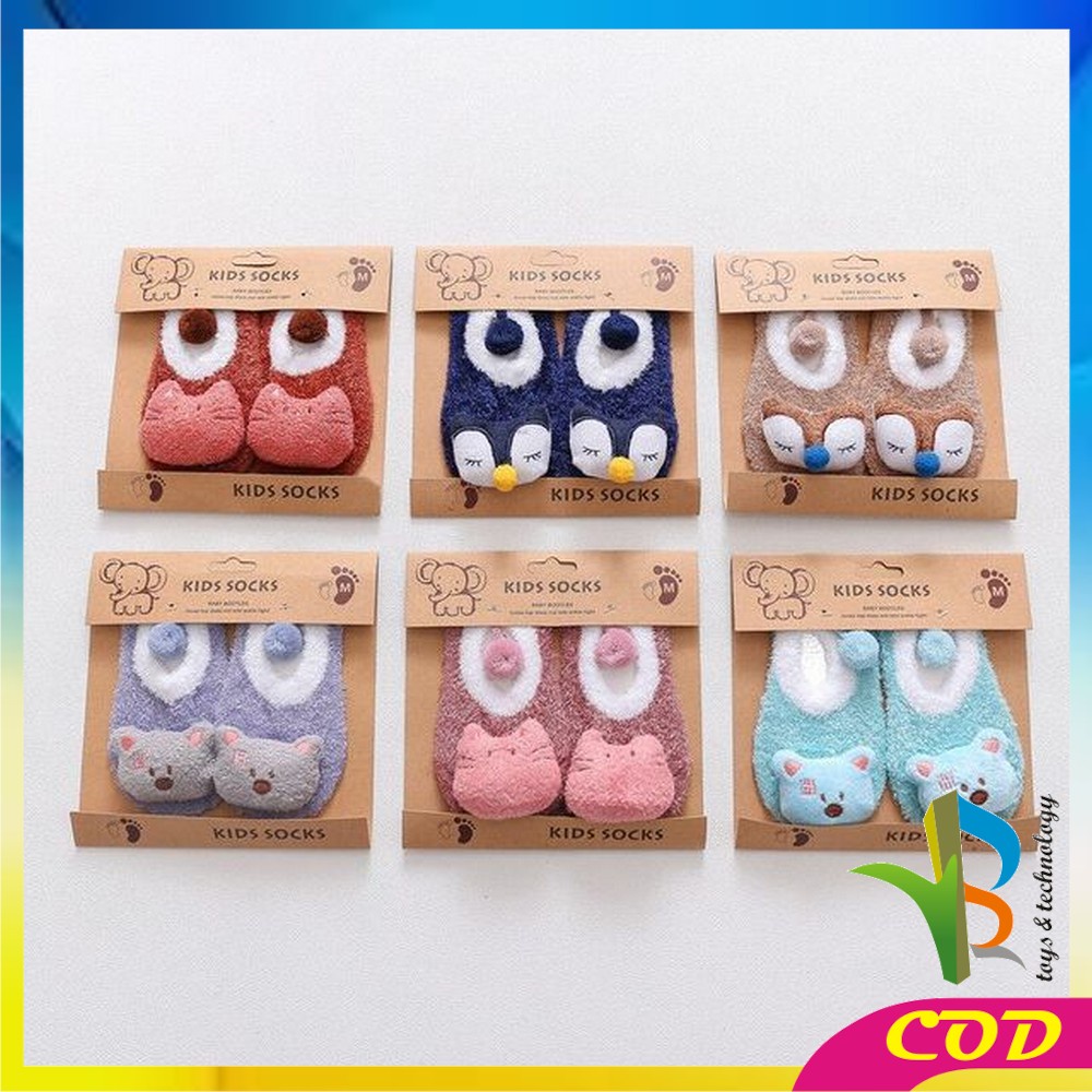 RB-P15 Sepatu Prewalker Kaos Kaki Korea Anak Bayi Kaus Kaki Bulu Lembut Motif Animal Baby Socks