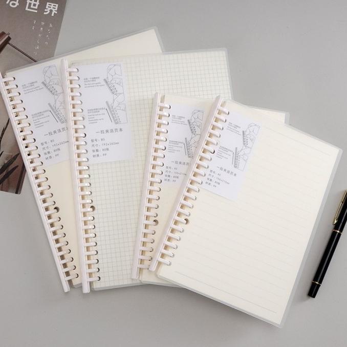 

Aesthetic Binder A5 B5 Hard Cover Plastik Transparan Muji Style