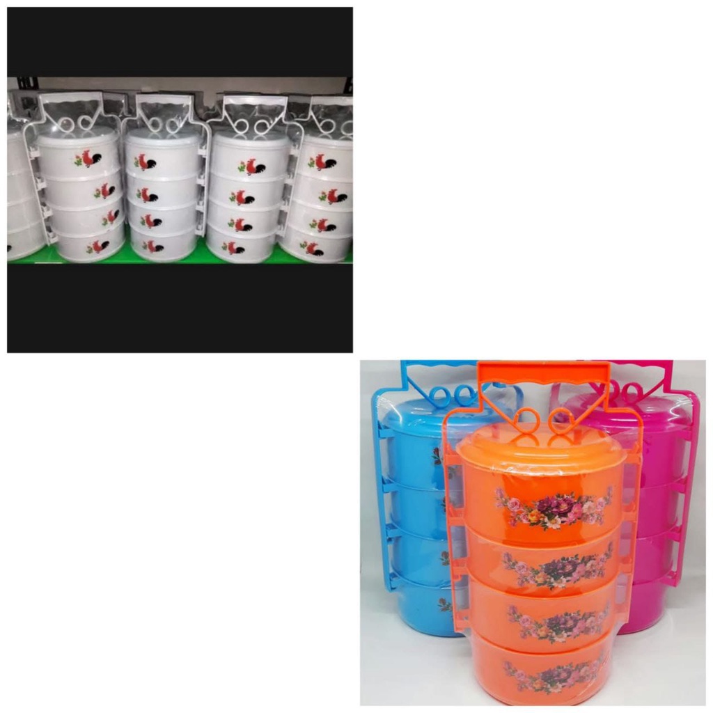 Rantang nasi / Rantang plastik / Kotak makan susun / Kotak makan / Rantang susun 4 / Rantang serbagu