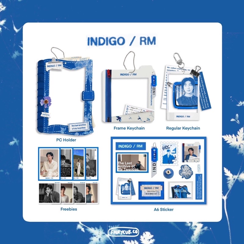 INDIGO / RM Collection (PC Holder, Frame and Regular Keychain, Sticker and Kit)