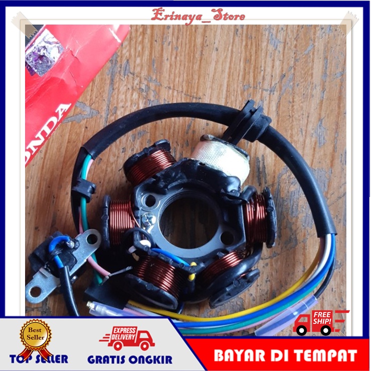 ORIGINAL AHM Sepul Spul Spull Assy Stator Comp Pulser Motor Honda Astrea Grand Supra GN5 Old Lama Or