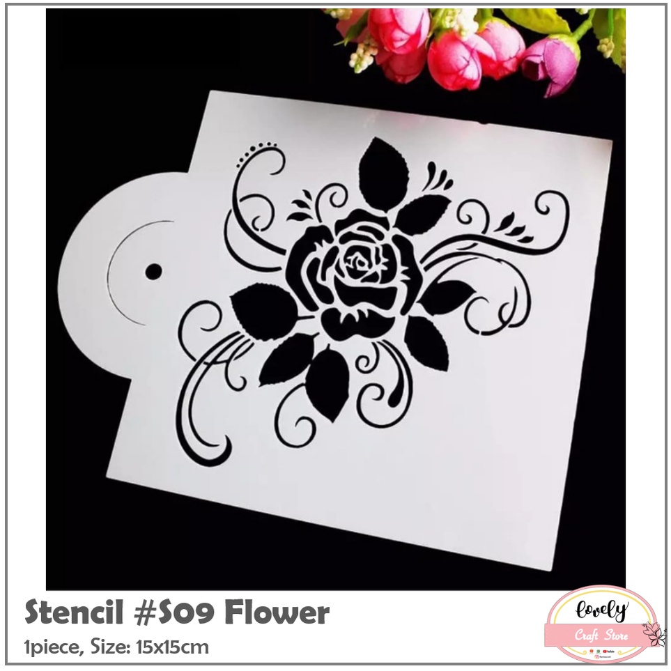 

LovelyCraftStore | S09 plastic stencil cetakan stensil lukis, craft, kue cake, scrapbook - plastik stensil bunga, lace