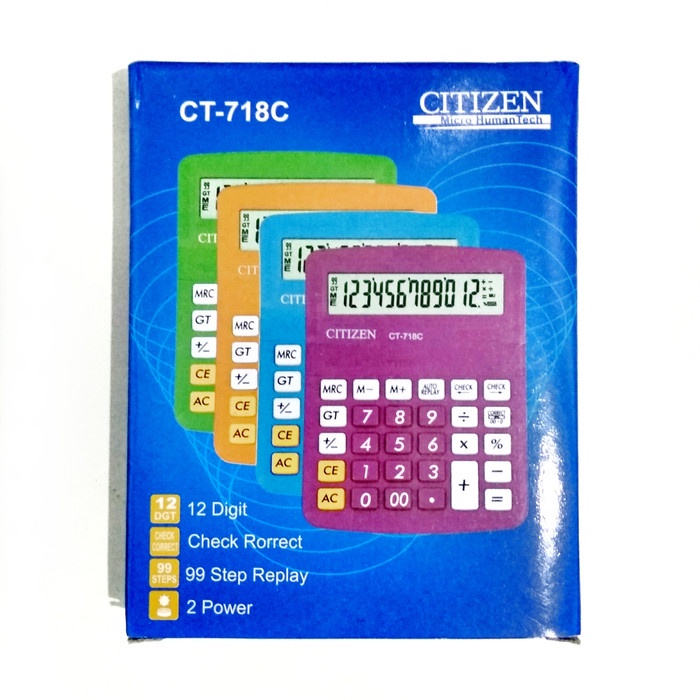 

TERMURAH Kalkulator Citizen CT 718 C Warna 12 Digit