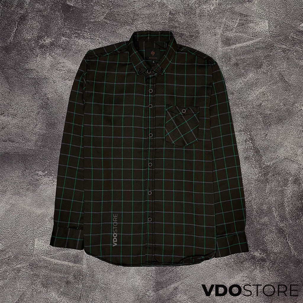 KEMEJA FLANEL PRIA 26 GREENY GRAY COFFEE - M L XL - KEMEJA LENGAN PANJANG VDOSTORE DEWASA BAJU FLANNEL TANGAN PANJANG HITAM NAVY ABU MOTIF KEMEJA COWOK MURAH DEWASA SANTAI TEBAL KUALITAS IMPORT BAJU CATUR PANEL FANEL