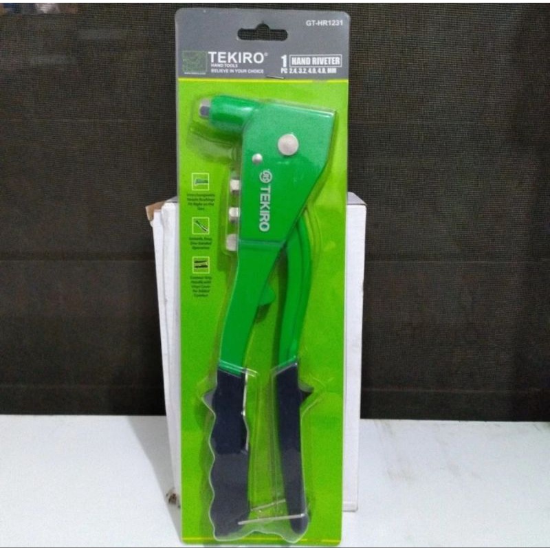 TANG RIVET TEKIRO HIJAU HAND RIVETER TEKIRO