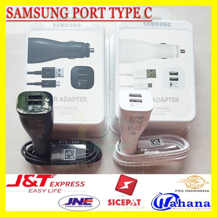 Charger Mobil Samsung C S21 S20 A72 A52 A22 M62 A32 M51 20 A21 Car hp Hitam colokan cas mobil W8U1 B