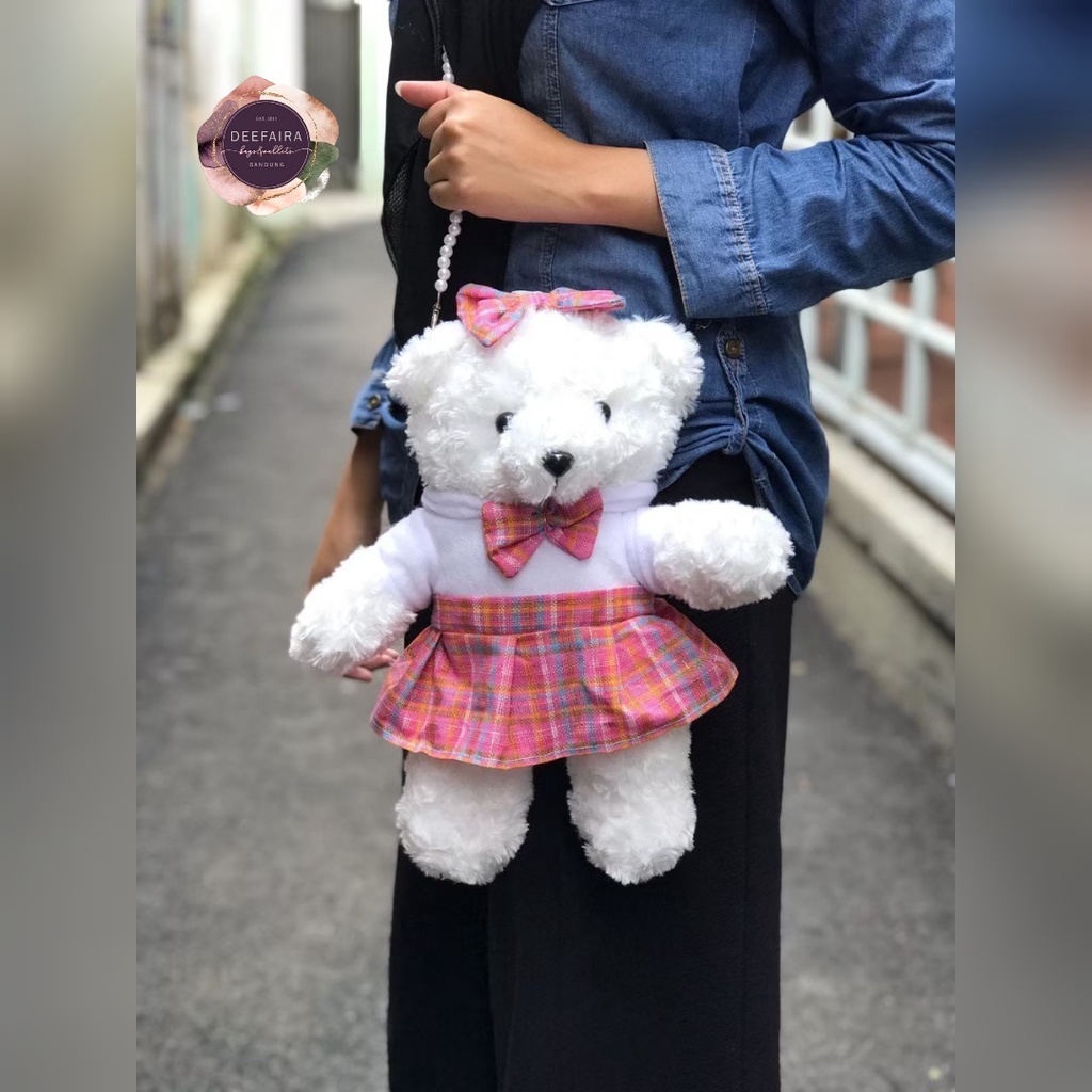 Tas Selempang Wanita Bentuk Boneka Bear Tedy Cw1 Bahan Lembut Dan Stylish