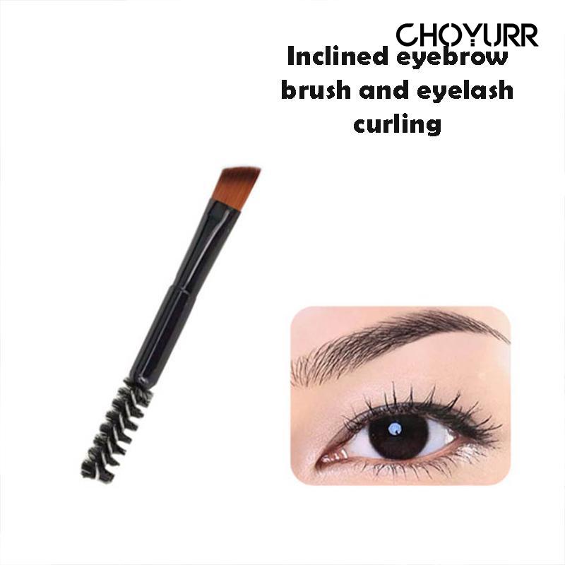 【COD】 2In1 Kuas Rias Make Up Brush Eyeshadow Eyebrow Bahan Lembut Makeup Beauty Eyebrow Brush Serbaguna Miring Garis Kepala Sikat Bulu Mata Keriting Alis Sapuan Spiral Grafting Alat Kecantikan Sikat Alis-CH