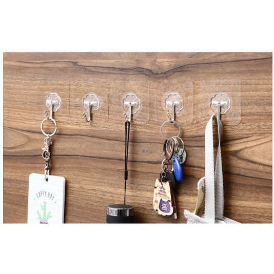 Gantungan Hook Tempel Transparant Serbaguna Gantungan Magic Hanger Besi Cantelan Dinding Import