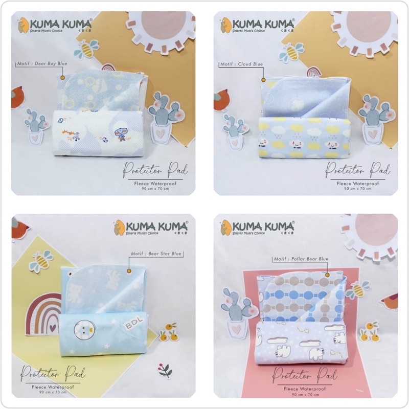 Kuma Kuma Protector Pad Perlak Ompol Bayi Alas Kasur Stroller Premium Sangat HALUS Anti Alergi Sensitif Skin