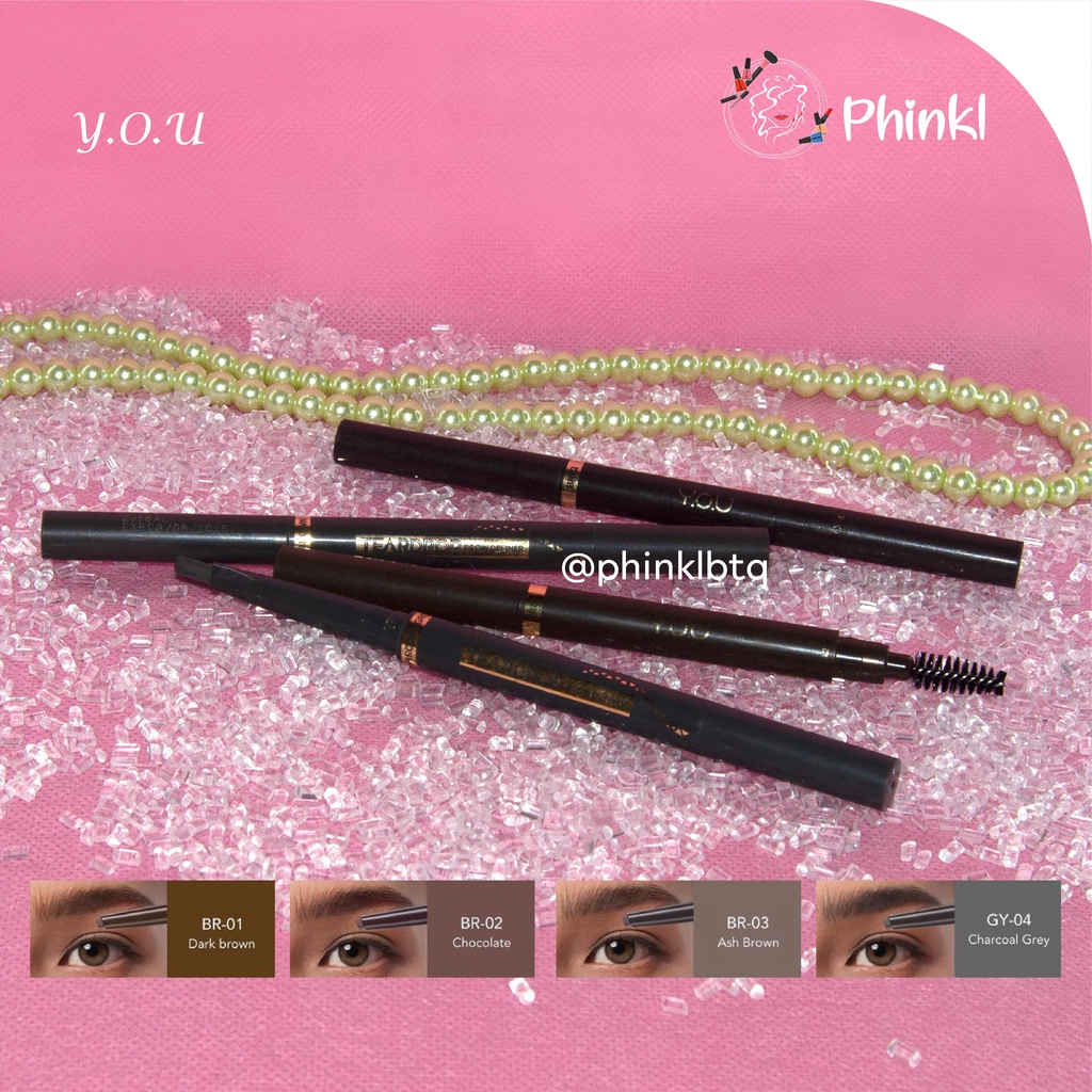 `ღ´ PHINKL `ღ´ Y.O.U eyebrow matic pensil alis teardrop smooth glide pencil hasil natural