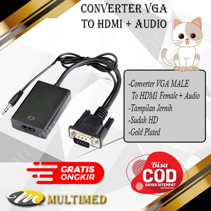 Converter VGA Male TO HDMI +Audio