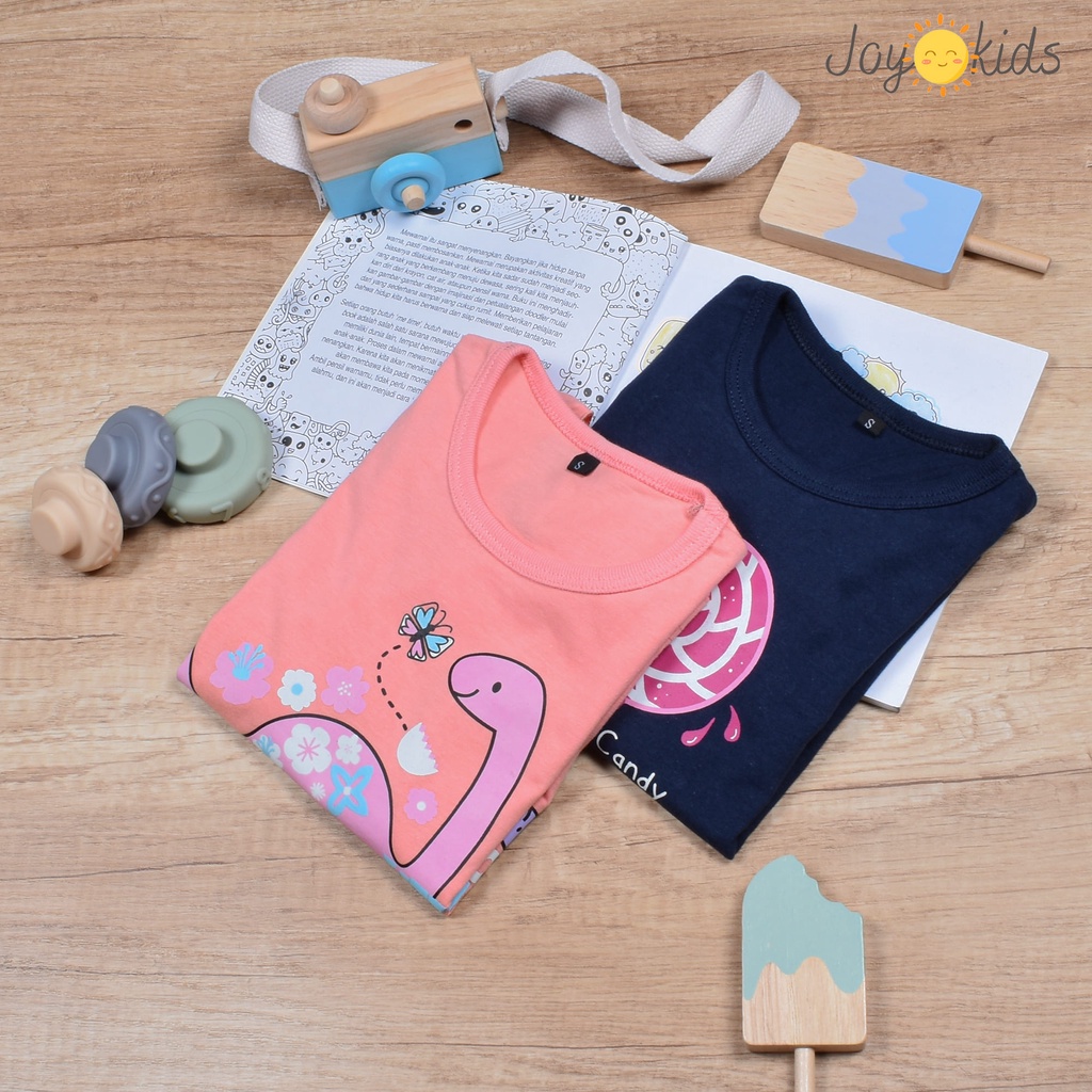 Joy Kids Kaos Atasan Anak Perempuan Lengan Panjang Ruffle Premium Unicorn 1-12 Tahun