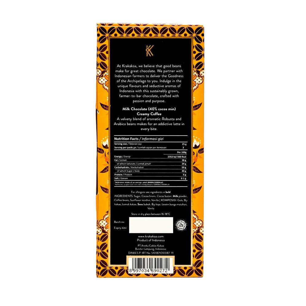 

[W-H7H ✔] Krakakoa Flavoured Milk Chocolate, Creamy Coffee-siap dikirim