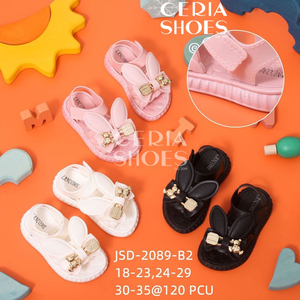 PVC SANDAL ANAK Perempuan Karet Import Motif Golden Rabbit Bahan Elastis Empuk Perekat Sol Rubber Anti Slip RBT 2089