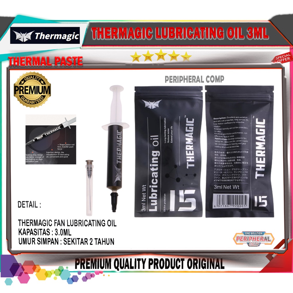 Jual THERMAGIC LUBRICATING OIL 3ML PELUMAS FAN KIPAS PROCESSOR Shopee