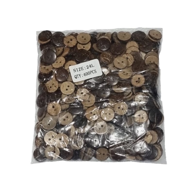 Kancing Batok 15mm/1,5cm/24L @400 pcs Kancing Baju Batok Kelapa Pernis