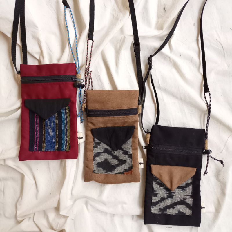 Sling bag hp etnik / Sling pouch etnik tenun