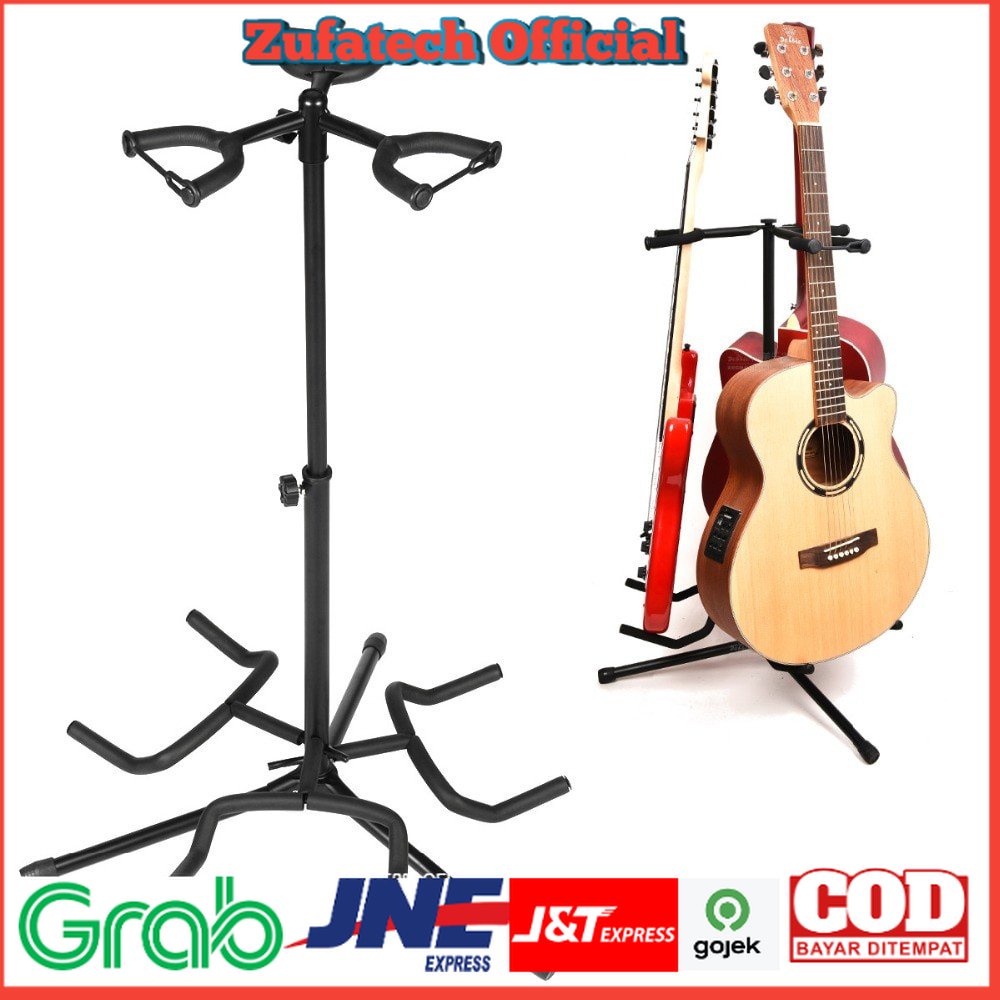 AROMA Stand Gitar Folding 3 Dock - HK00434 - Black