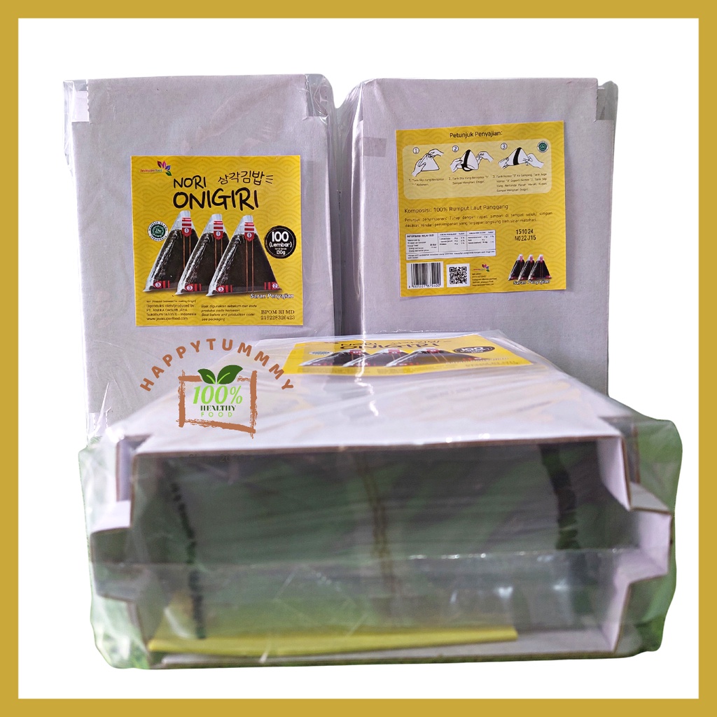 HPT - Nori onigiri wrapper 100 LEMBAR JAVA Halal Seaweed Nori Wrapper Nori Triangle / Sushi Nori rumput laut