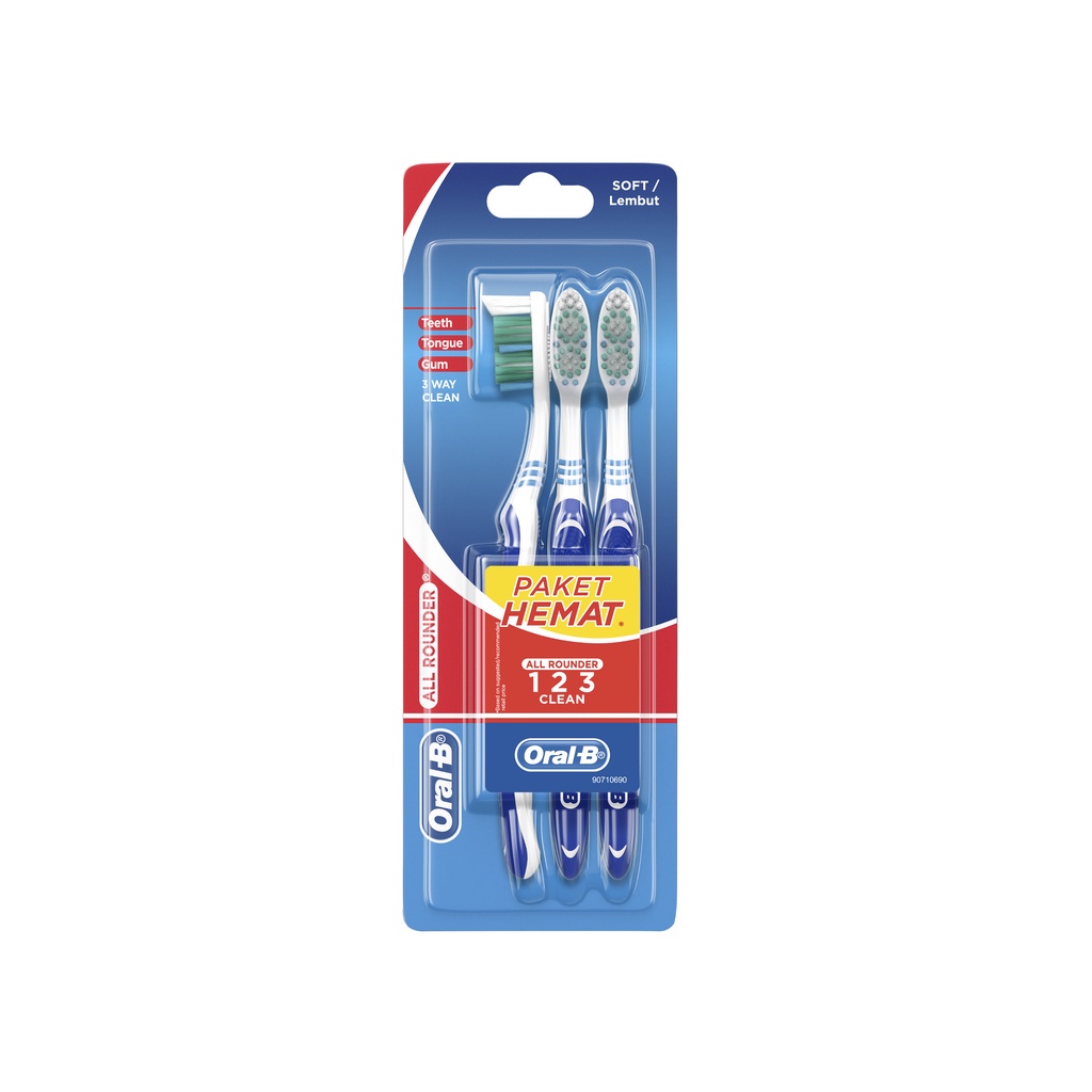 Oral-B Sikat Gigi All Rounder 123 Clean Soft 3s Image 3