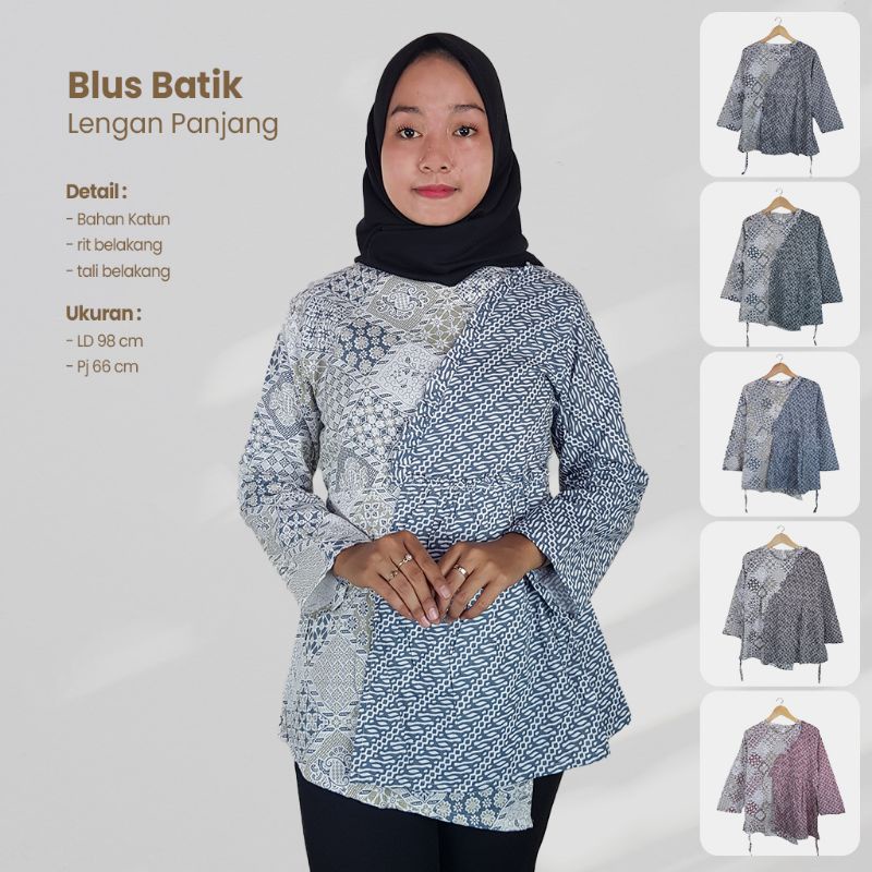 Blus Batik Soft Rempel Lengan Panjang- Naira Batik