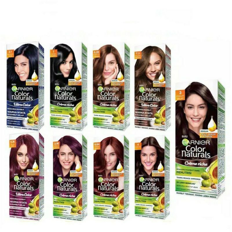 cat rambut garnier / garnier color natural / cat rambut garnier golden brown / cat rambut hitam alam