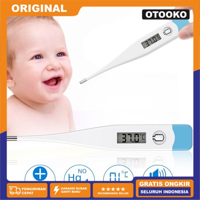 Thermometer Digital jepit Ketiak Oral Kaku Ukur Suhu Badan Anak Baby