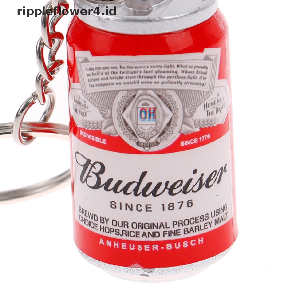 {rippleflower4.id} Simulasi Gantungan Kunci Bir Kaleng Beer Can Keyring Pasangan Keren Dekorasi Ransel~