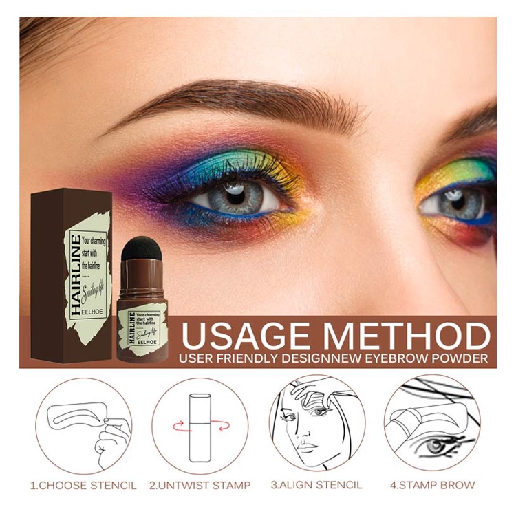 Eyebrow Powder Stamp Shaping kit Stencil Makeup Kit with 24 Reusable kilay shape Eyebrow Brushes