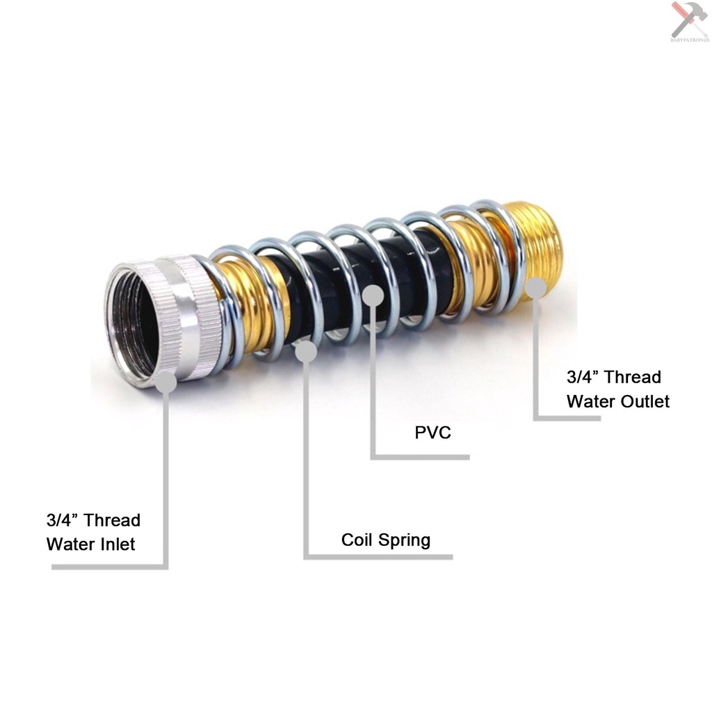 Adaptor Ekstensi Selang Taman Dengan Per Koil 3/4in Selang Air Kink Protector Untuk Halaman Rumput Pertanian Irigasi Cuci Mobil