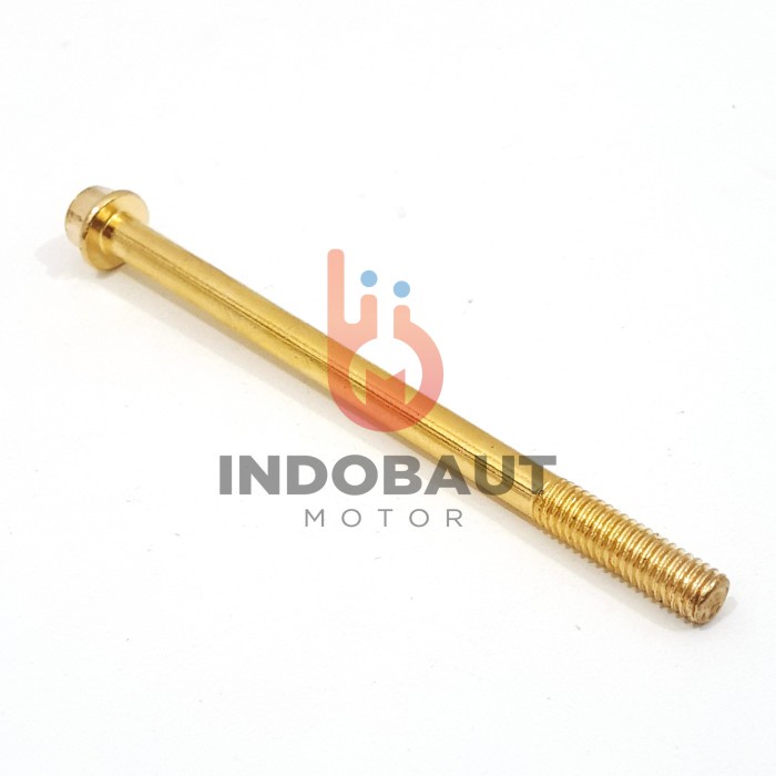 Flange Bolt Baut Blok Mesin 6x90 Kunci 8 Gold