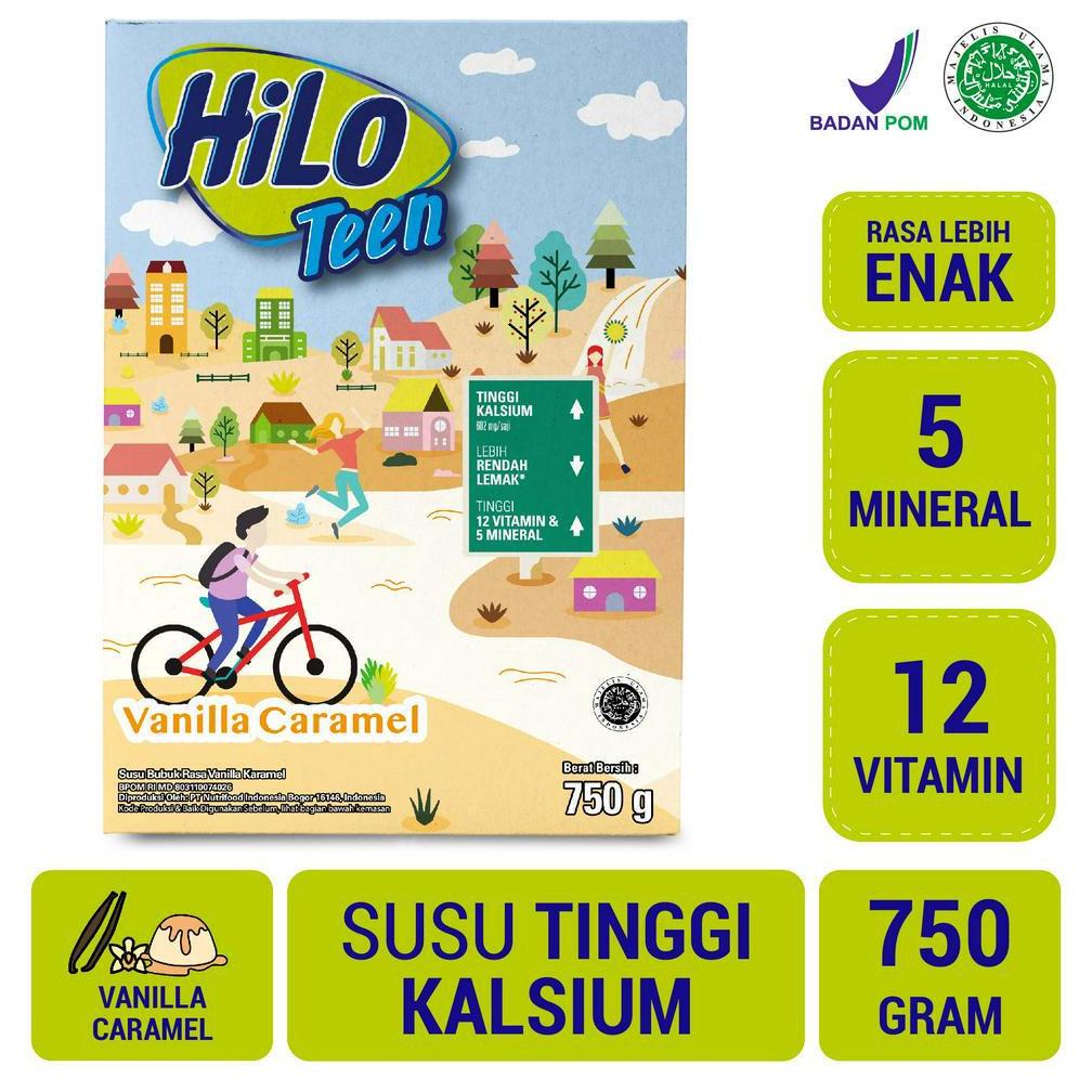 

[BAYAR DITEMPAT] Hilo Teen Vanilla Caramel 750 gram - Susu Tinggi Kalsium Rendah Lemak