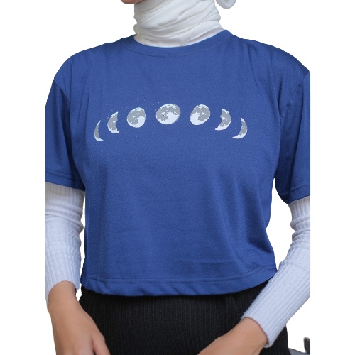 TokoMilkan - MOON Kaos Crop Top Oblong Wanita / Atasan Oblong crop CEWEK Santai