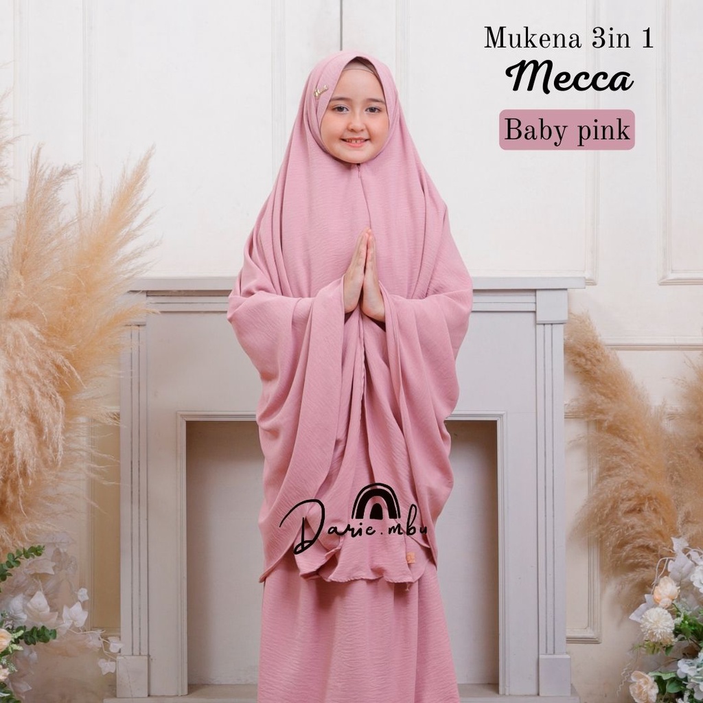 Mukena Anak 3in1 Crinkel Premium Mecca Series Traveling Mewah Jumbo