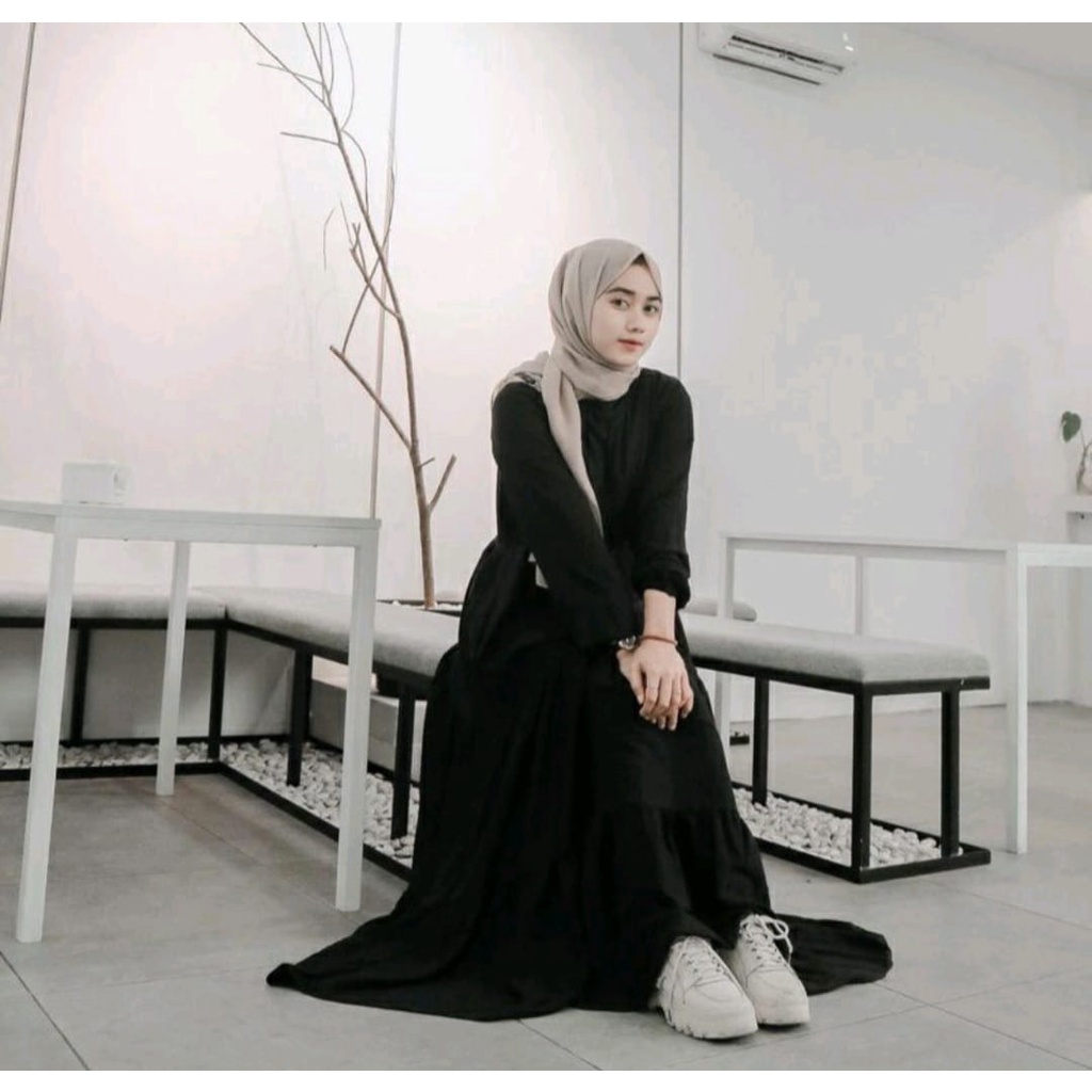 Gamis Polos Wanita Terbaru 2022 Remaja Simple Elegan Baju Lebaran Bahan Adem Rayon Premium Dress Susun 3 Fashion Muslim Kekinian gamis midi dress gamis termurah jumbo Dewasa Rayon Premium