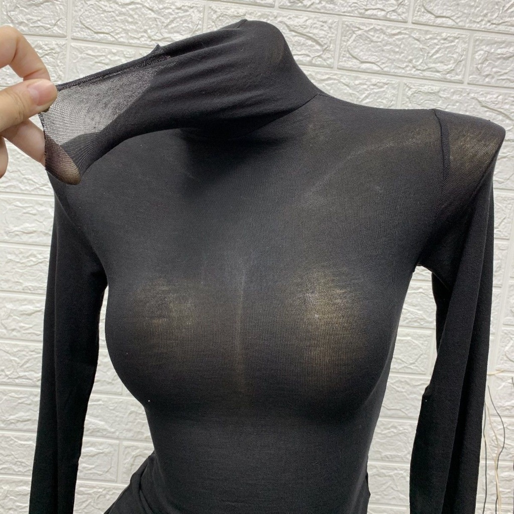 ✕Suhao Yi harus mendapatkannya!Nilai detak jantungnya adalah bang bang bang Korea seksi mikro-transparan INS ketat turtleneck bottoming shirt T-shirt