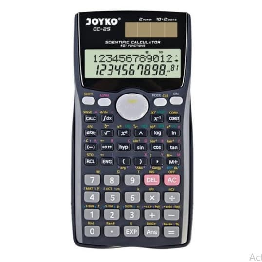 

CALCULATOR SEKOLAH/ KALKULATOR JOYKO CC-25 / SCIENTIFIC / 401 FUNCTION #ORIGINAL