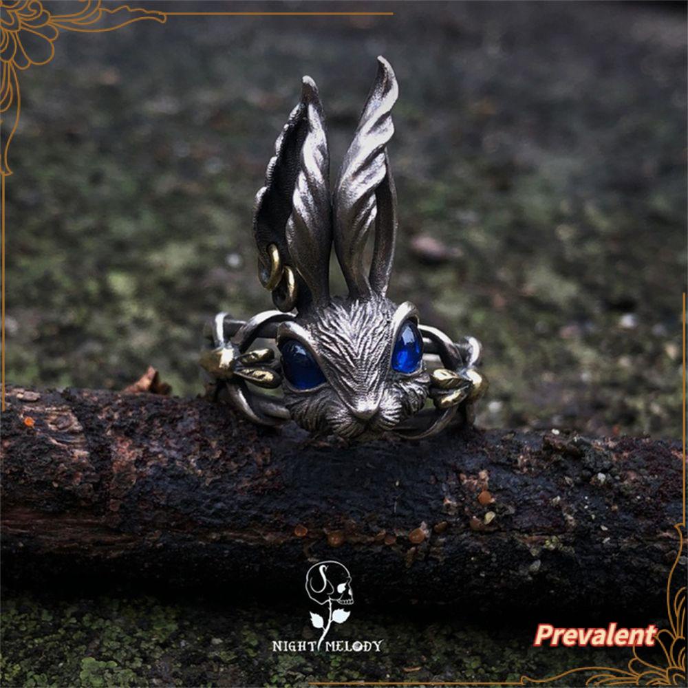 Preva Cincin Kelinci Cincin Perhiasan Fashion Biker Cincin Terbuka Gothic Hip Hop Fantasi Peri