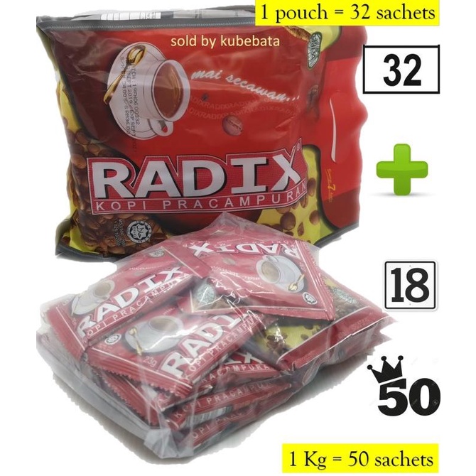 

[BISA COD] 1KG 50 shacets Kopi Radix HPA Malaysia Impor Original Hemat Ongkir