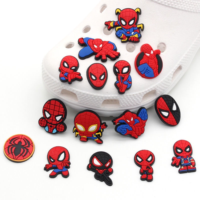 13 Pcs Spider-Man DIY Cros Jibitz Charming Shoes,Gelangan Aksesoris,Hadiahpesta | Jibitz Untuk Cros