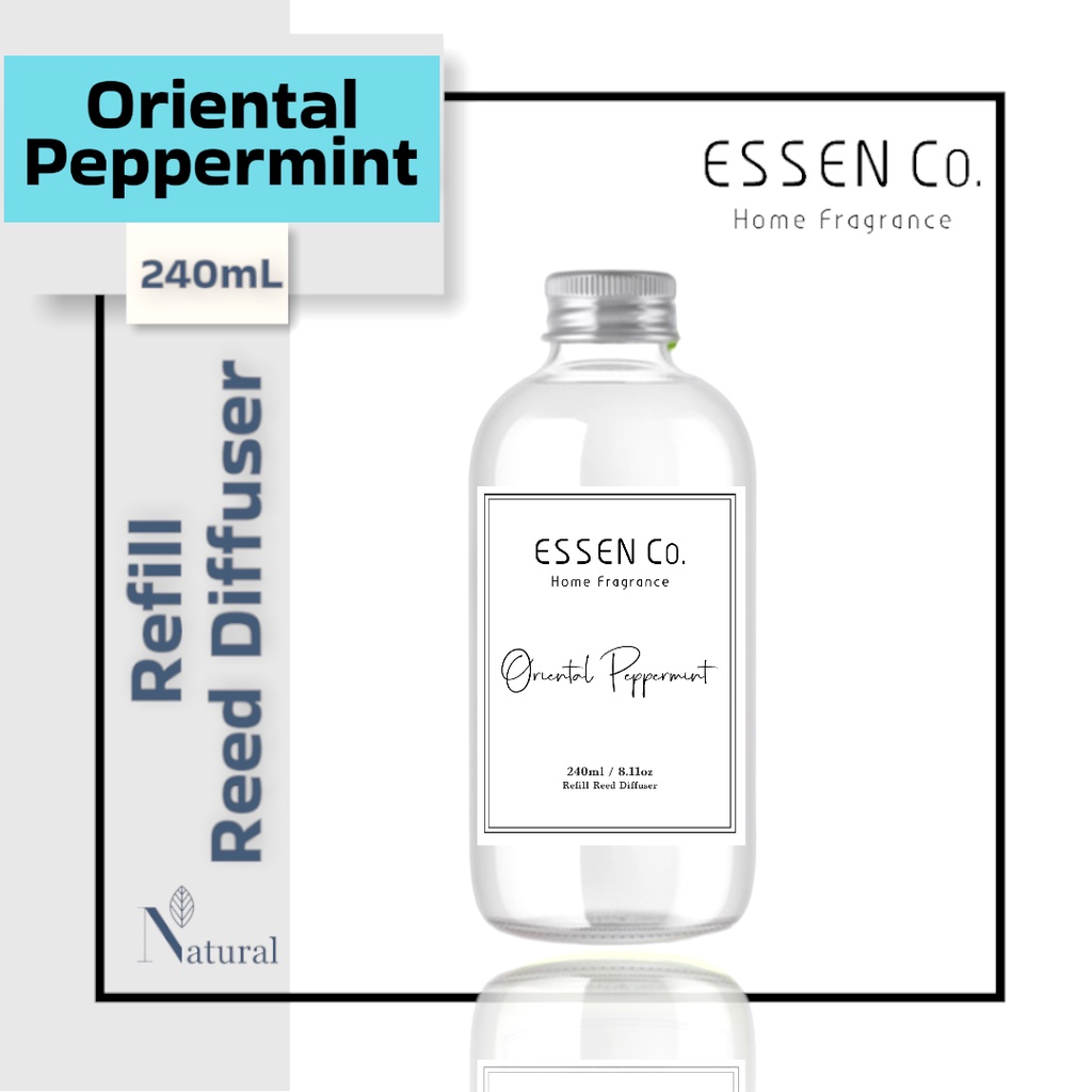 Essen Co Reed Diffuser Peppermint Aromatherapy Pengharum Pewangi Ruangan Aromaterapi 240mL Refill