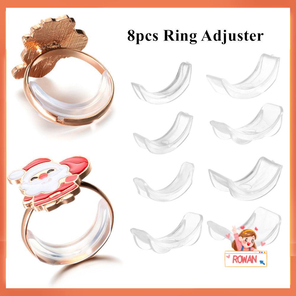 R-flower 8pcs Ring Adjuster Pelindung Cincin Cincin Invisible Regulator Ring Transparan Adjuster Ring Adjustment Pad