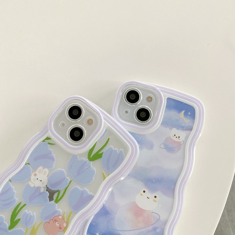 Nice Tulip Moon Bunny Wave Soft Case VIVO V23 Y11 Y12i Y12 Y15 Y17 S1 Y33S Y52T Y33E Y52S Y31S Y55S Y76S Y76 Y73S 5G INS Clear Casing