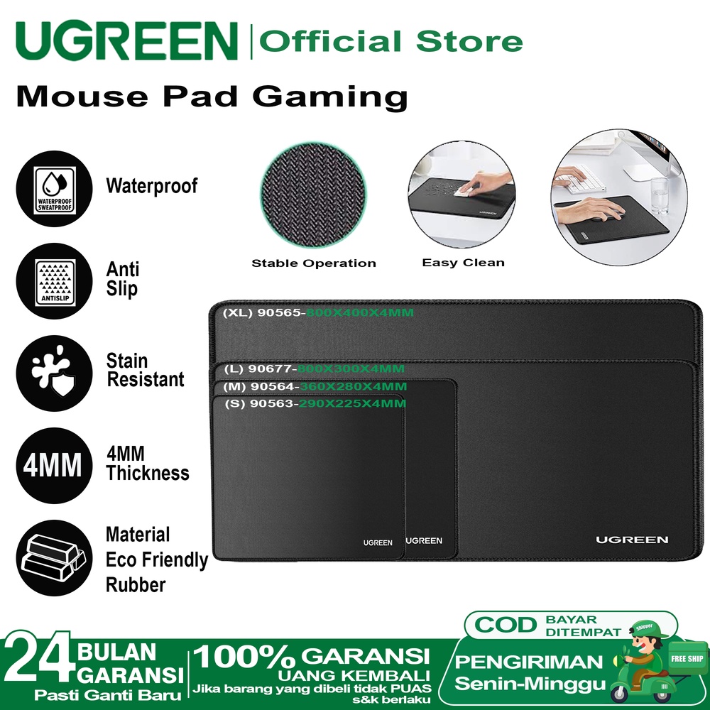 Jual UGREEN Mouse Pad Gaming Anti Slip PU Leather Waterproof Tebal 4mm