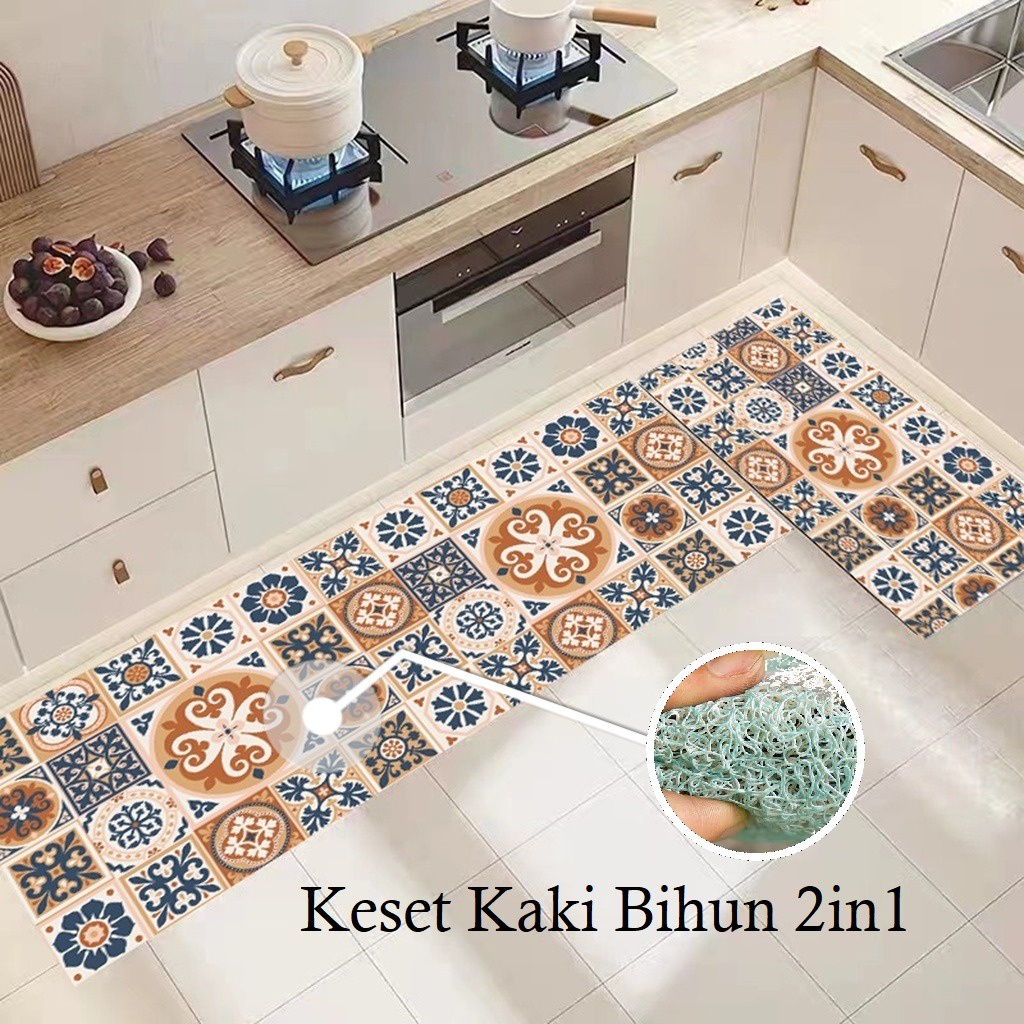 GM048 - Keset Kaki Dapur Bihun 2in1/Keset Modern Mie Bihun Lembut Anti Slip 40x60 dan 40x120