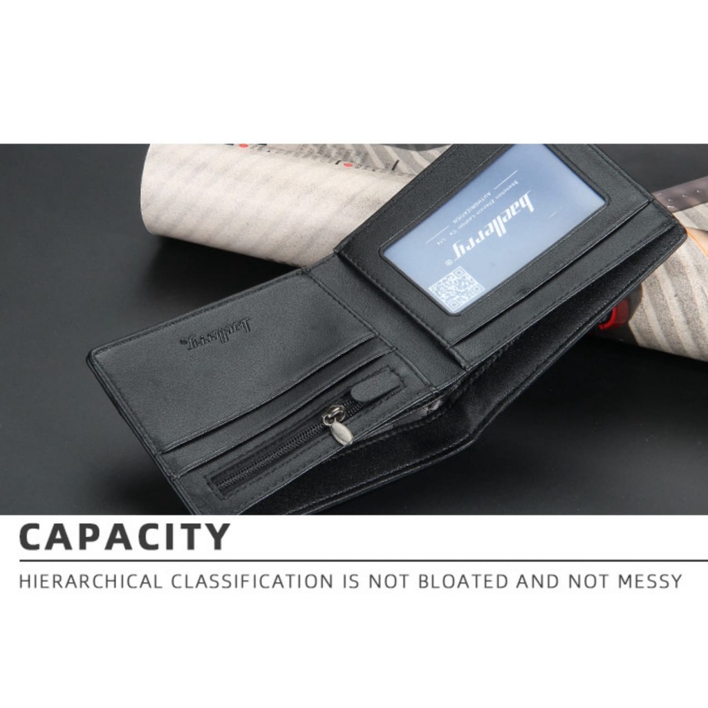 DOMPET LIPAT PRIA REMAJA DEWASA KULIT PREMIUM KARTU COWOK KEREN KECIL BRANDED SIMPLE FASHION BATAM ORI ORIGINAL BAELLERRY IMPORT HITAM WA628B5 KISAKI LAKI DISTRO KEKINIAN