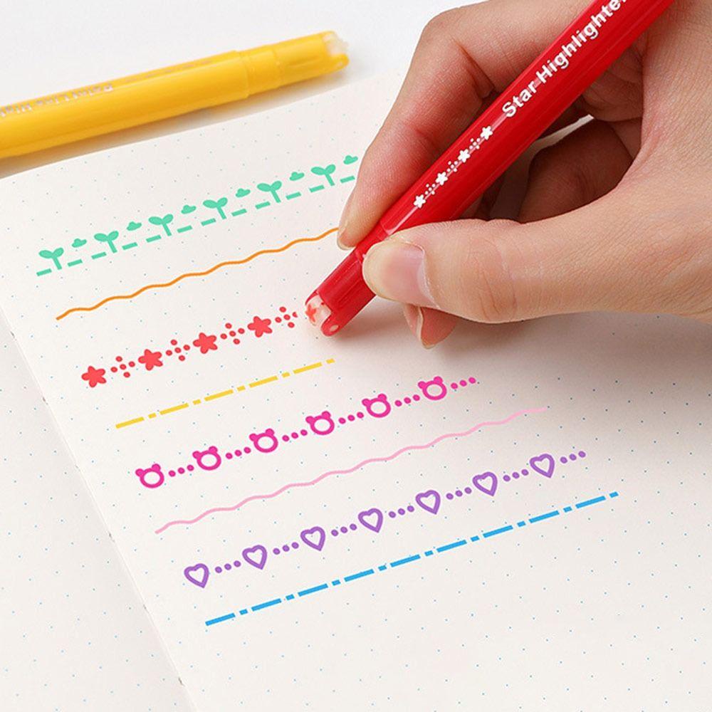 Preva 8Pcs Curve Stabilo Pen Alat Menggambar Seni Alat Tulis Kurva Garis Berkepala Ganda Stabilo Terintegrasi Warna