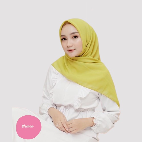 [ COD ] New 60+ Warna Daily Hijab Bella Square | Hijab Segi Empat Double Hycount | Hijab Segi Empat Bella Square-LEMON